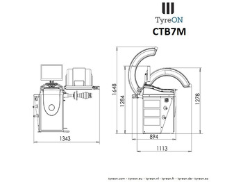 Workshop equipment CTB7M wheel balancing machine - 19 Inch LCD 3D monitor - 9 ALU and 2 Steel programs - Auto input Distance + Diameter + Width - 230V: picture 2