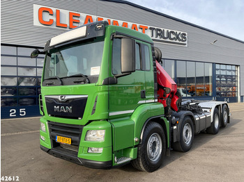 Hook lift truck, Crane truck MAN TGS 35.460 8x2 Euro 6 HMF 26 Tonmeter laadkraan: picture 2