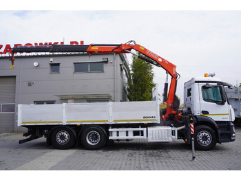 Crane truck MERCEDES-BENZ Antos 2540 / Flatbed 15 EPAL / Fassi F165 / 6.1 t / 8 m reach / remote control / rotator / 1600 MTH / steered axle: picture 2