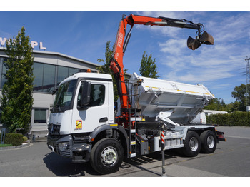 Tipper, Crane truck MERCEDES-BENZ Arocs 2636 / 6x4 / HDS Fassi / 3-Way Tipper / Bortmatic: picture 2