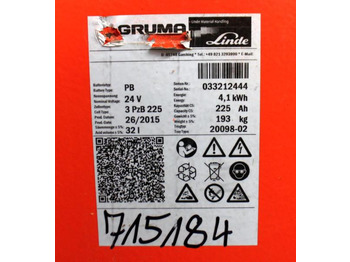 Battery GRUMA 24 Volt 3 PzB 225 Ah: picture 5