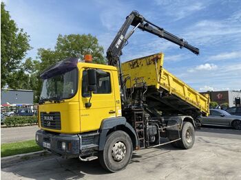 Tipper, Crane truck MAN FE 310 A 4X2 MANUAL FULL STEEL + HIAB 102-2 + MA: picture 1