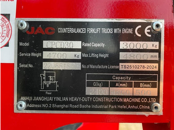 New Diesel forklift Isuzu JAC CPCD30 3 ton Triplex Freelift Sideshift Diesel Heftruck New !: picture 3