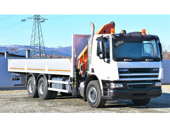 Crane truck, Dropside/ Flatbed truck DAF CF 75.360 Pritsche 7,95 m + KRAN / FUNK * 6x4: picture 3