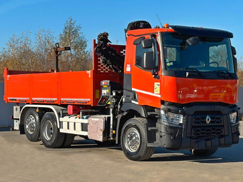 Tipper, Crane truck Renault C430 * HIAB 144 BS - 3 HIDUO+ FUNK/ 6x2: picture 3