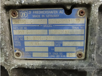 Gearbox for Truck MAN Gearbox & Clutch Parts Versnellingsbak 12AS2131TD: picture 3