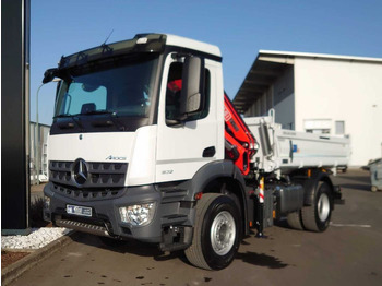 New Tipper, Crane truck Mercedes-Benz Arocs 1832 KK 4x2 Kipper+Kran Fassi F120+Funk: picture 3
