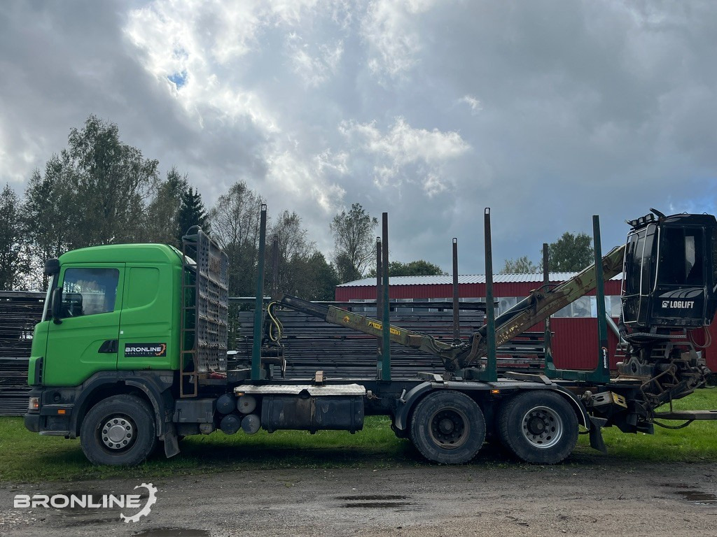2001 Scania R144 6x4 Loglift + 1997 Närko TP3-RT-280 - Timber truck, Crane truck: picture 3 2001 Scania R144 6x4 Loglift + 1997 Närko TP3-RT-280 - Timber truck, Crane truck: picture 3