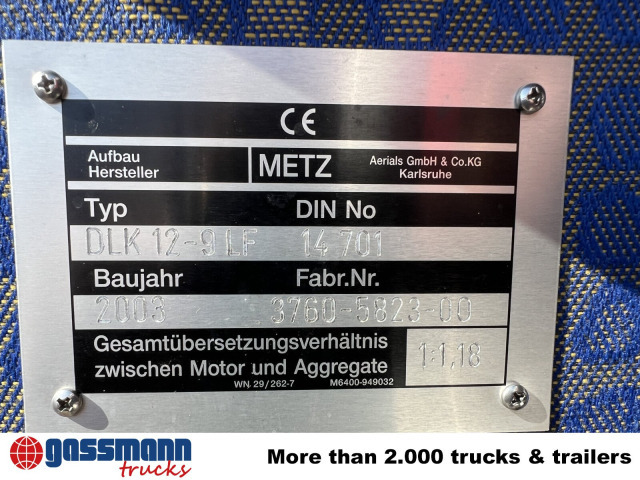 MAN LE 15.255 4x2 LLC Doka, Metz DLA-K 12/9 - Fire truck: picture 4 MAN LE 15.255 4x2 LLC Doka, Metz DLA-K 12/9 - Fire truck: picture 4