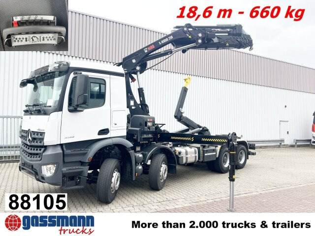 Mercedes-Benz Arocs 4142 B 8x4/4, Grounder, Funk - Hook lift truck, Crane truck: picture 1 Mercedes-Benz Arocs 4142 B 8x4/4, Grounder, Funk - Hook lift truck, Crane truck: picture 1