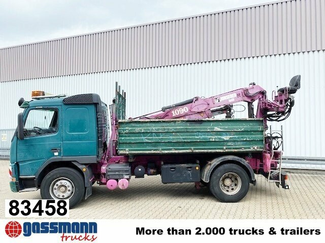Volvo FM12-420 4x2 mit Heckkran Jonsered 1090, - Tipper, Crane truck: picture 1 Volvo FM12-420 4x2 mit Heckkran Jonsered 1090, - Tipper, Crane truck: picture 1