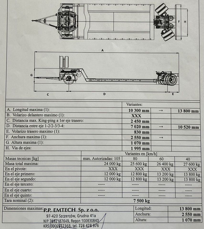 EMTECH PCN 18 PNZ-S Tiefbett zagłębiana Rozsuwana UNIKAT JAK NOWA - Low loader trailer: picture 5 EMTECH PCN 18 PNZ-S Tiefbett zagłębiana Rozsuwana UNIKAT JAK NOWA - Low loader trailer: picture 5