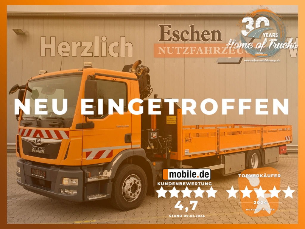 MAN TGM 15.290 4x2 BL / HIAB Faltkran - Dropside/ Flatbed truck, Crane truck: picture 1 MAN TGM 15.290 4x2 BL / HIAB Faltkran - Dropside/ Flatbed truck, Crane truck: picture 1