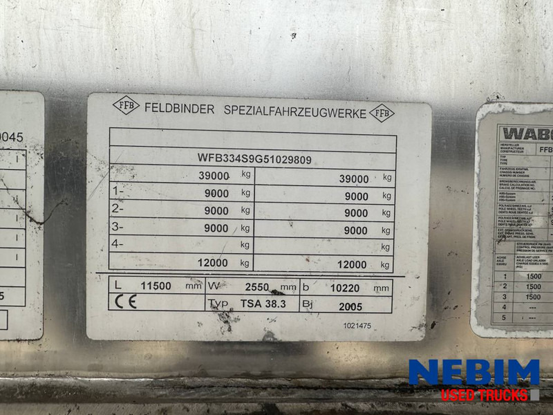 Feldbinder TSA 38.3 - 38.000Ltr - CIP LINES - Tank semi-trailer: picture 5 Feldbinder TSA 38.3 - 38.000Ltr - CIP LINES - Tank semi-trailer: picture 5