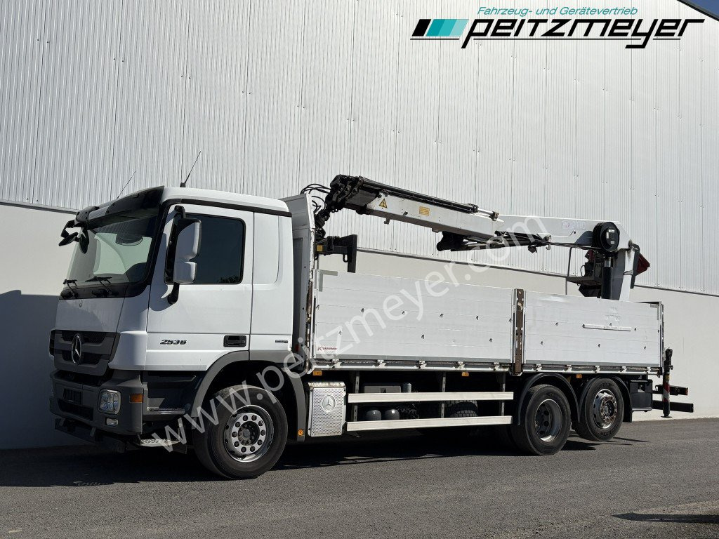 MERCEDES-BENZ Actros 2536 LL Pritsche HMF Heckkran m. Zange Baustoff - Dropside/ Flatbed truck, Crane truck: picture 1 MERCEDES-BENZ Actros 2536 LL Pritsche HMF Heckkran m. Zange Baustoff - Dropside/ Flatbed truck, Crane truck: picture 1