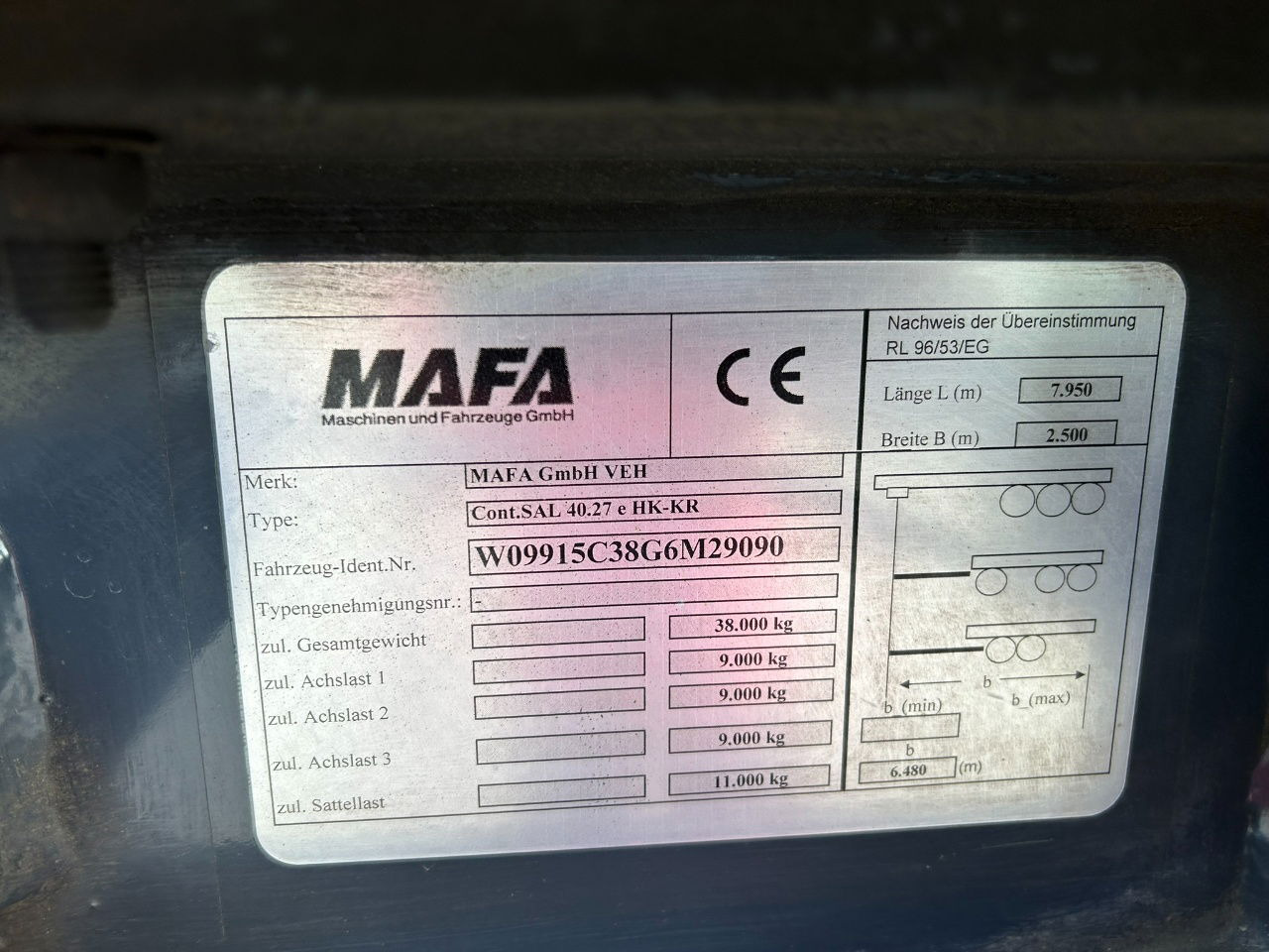 Container transporter/ Swap body semi-trailer Mafa 2 x in stock 20 ft tipping chassis / disc brakes / lifting axle / alcoa wheels: picture 6 Container transporter/ Swap body semi-trailer Mafa 2 x in stock 20 ft tipping chassis / disc brakes / lifting axle / alcoa wheels: picture 6