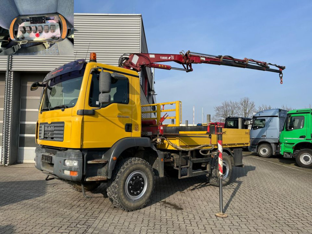 Dropside/ Flatbed truck, Crane truck MAN TG-M 18.280 4x4 Pritsche Kran Singelreifen Funkfernbedienung: picture 8