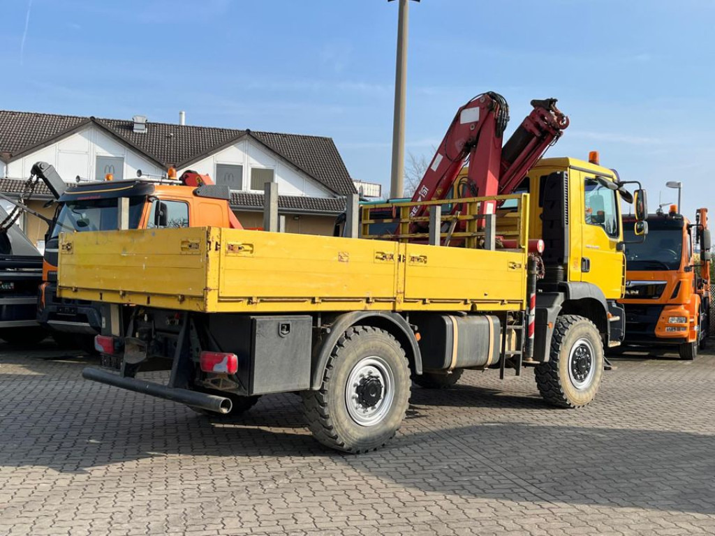 Dropside/ Flatbed truck, Crane truck MAN TG-M 18.280 4x4 Pritsche Kran Singelreifen Funkfernbedienung: picture 10