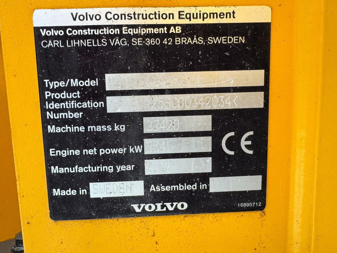 Tipper Volvo A25G Dumper 22,5 Ton 11.361 Stunden Volvo A25G Dumper 22,5 Ton 11.361 Stunden: picture 23