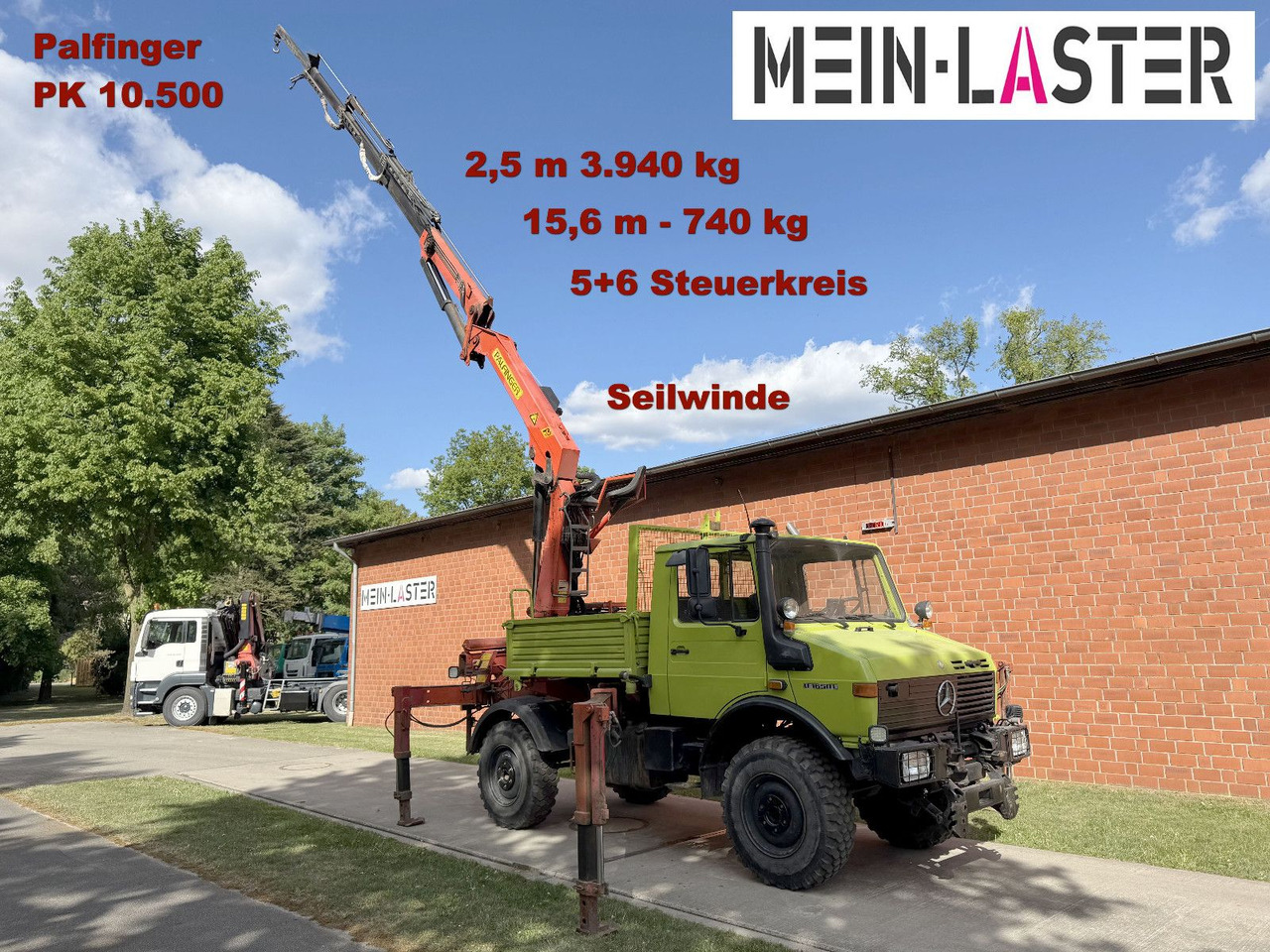 Unimog U 1650 PK 10500 Kran 15 m max. 3,9 t Seilwinde - Crane truck: picture 1 Unimog U 1650 PK 10500 Kran 15 m max. 3,9 t Seilwinde - Crane truck: picture 1