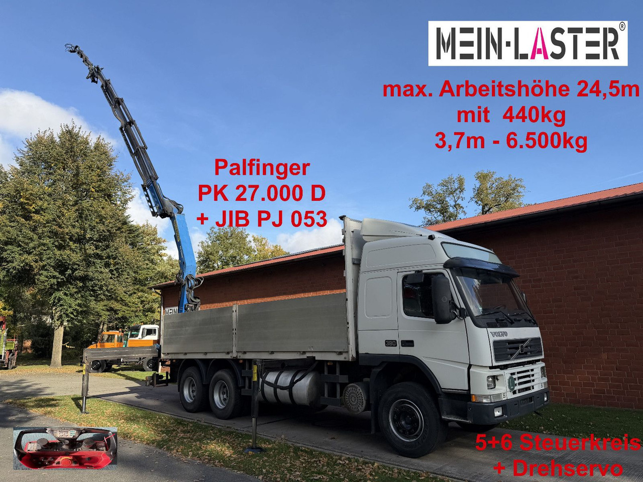 Volvo FM12 380 PK 27000D 24,5m 5+6 Deutscher LKW - Crane truck: picture 1 Volvo FM12 380 PK 27000D 24,5m 5+6 Deutscher LKW - Crane truck: picture 1