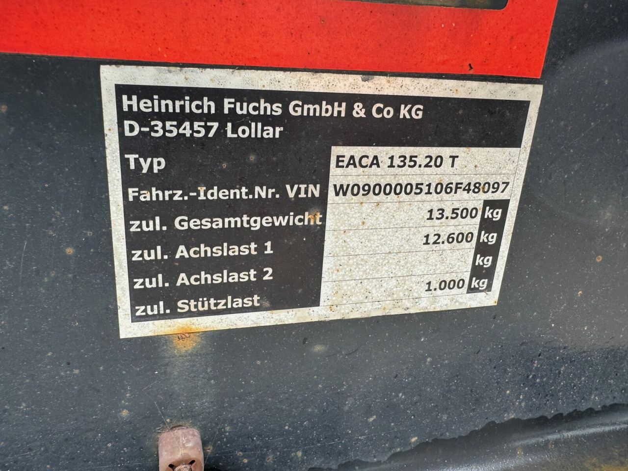 EACA 135.20 T FUCHS EACA 135.20 T, Absetzanhänger für 1 Mulde - Roll-off/ Skip trailer: picture 2 EACA 135.20 T FUCHS EACA 135.20 T, Absetzanhänger für 1 Mulde - Roll-off/ Skip trailer: picture 2