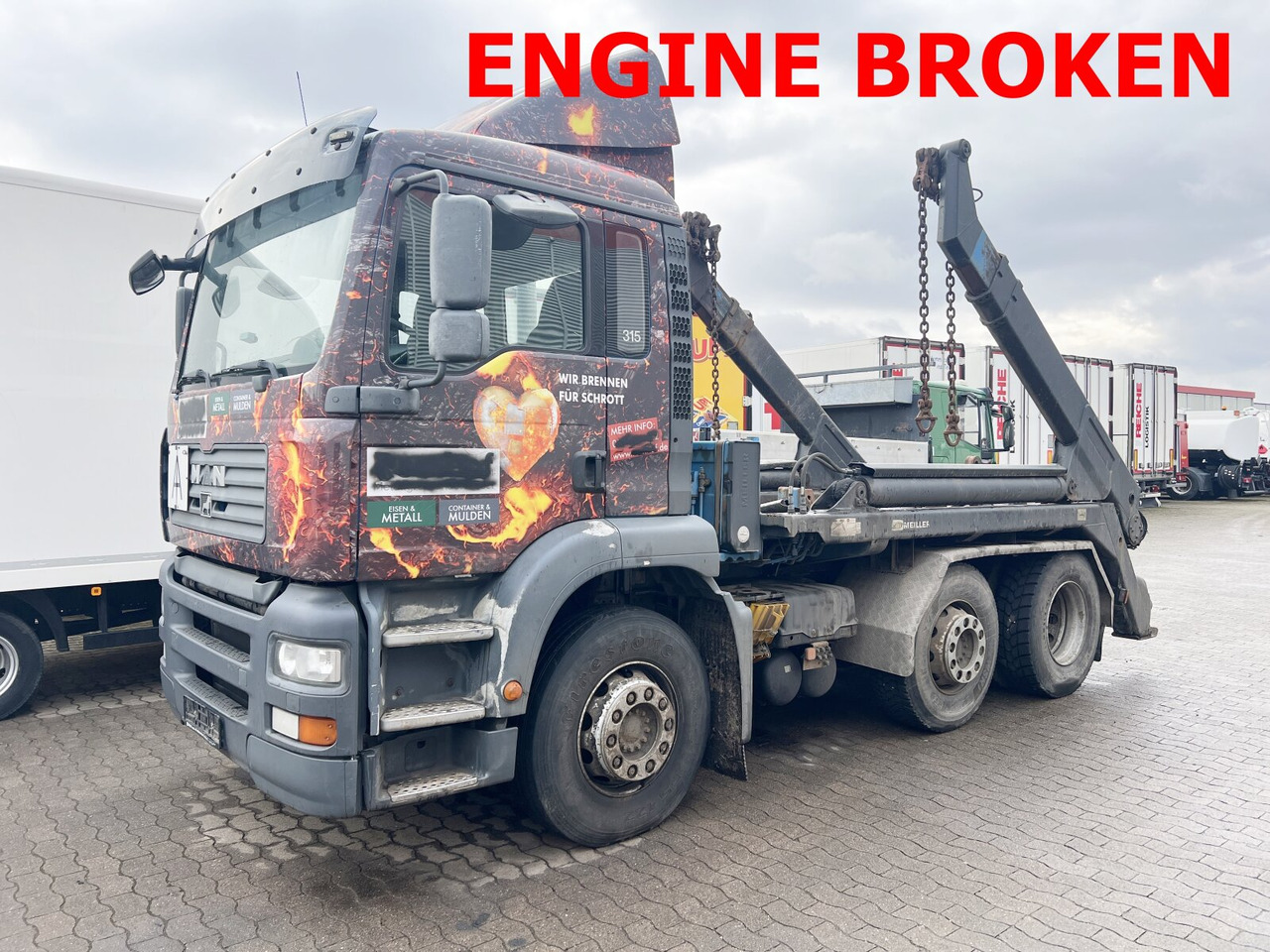 MAN TGA 26.410 6X2/4 BL Motorschaden! TGA 26.410 6X2/4 BL, Vorlauf Lenk-Liftachse, Meiller Tele. - Skip loader truck: picture 1 MAN TGA 26.410 6X2/4 BL Motorschaden! TGA 26.410 6X2/4 BL, Vorlauf Lenk-Liftachse, Meiller Tele. - Skip loader truck: picture 1