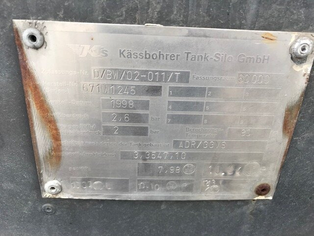 SSK 60/10-24 ADR Kässbohrer SSK 60/10-24 ADR, 60 cbm, - Silo semi-trailer: picture 5 SSK 60/10-24 ADR Kässbohrer SSK 60/10-24 ADR, 60 cbm, - Silo semi-trailer: picture 5