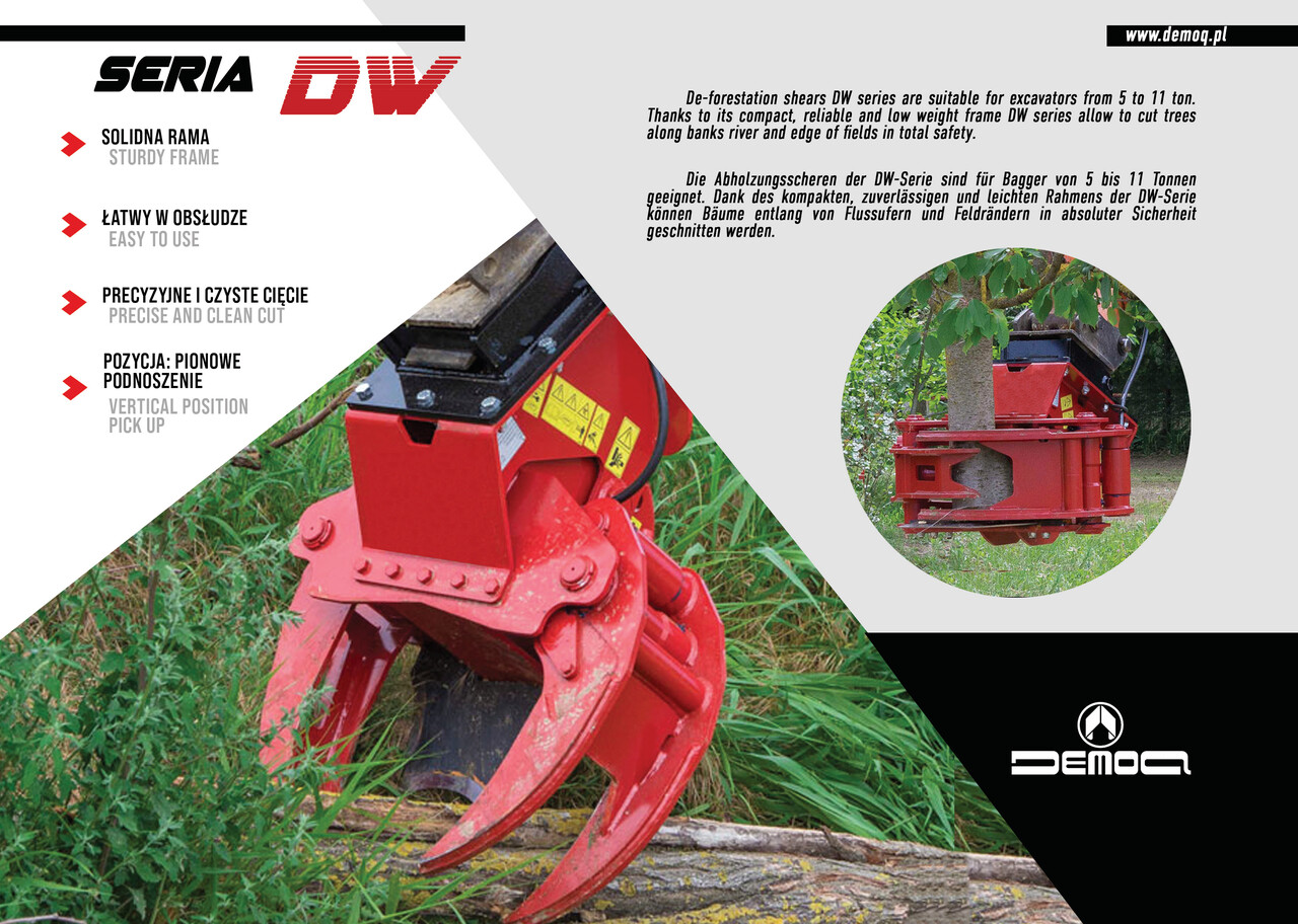 DEMOQ DW200 F De-forestation shear 230 kg - Grapple for Construction machinery: picture 2 DEMOQ DW200 F De-forestation shear 230 kg - Grapple for Construction machinery: picture 2