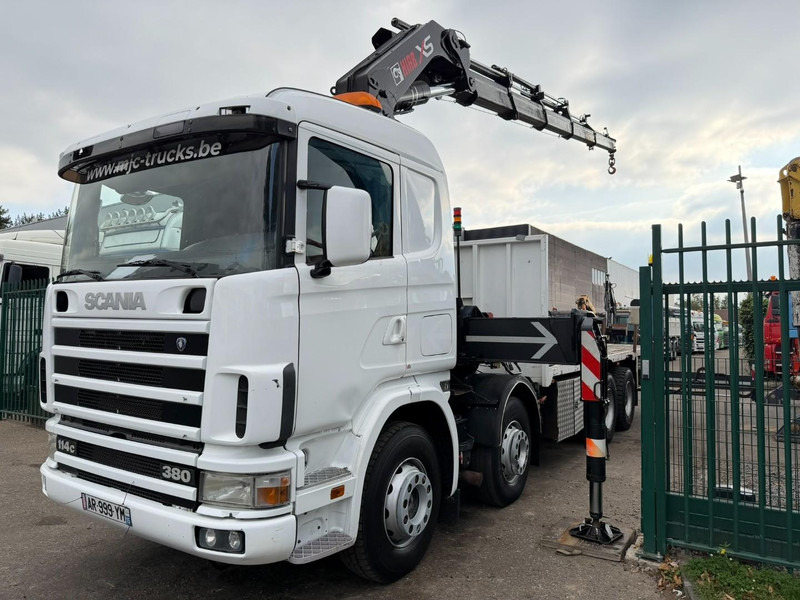 Scania 114C-380 8x4 PRITSCHE + KRAN HIAB 700 E-5 - PLATFORM 6m80 + TWISTLOCKS - MANUAL - RETARDER - STEEL SPRING / BIG AXLE HUB REDUCTION - AP ACHSEN - Dropside/ Flatbed truck, Crane truck: picture 3 Scania 114C-380 8x4 PRITSCHE + KRAN HIAB 700 E-5 - PLATFORM 6m80 + TWISTLOCKS - MANUAL - RETARDER - STEEL SPRING / BIG AXLE HUB REDUCTION - AP ACHSEN - Dropside/ Flatbed truck, Crane truck: picture 3
