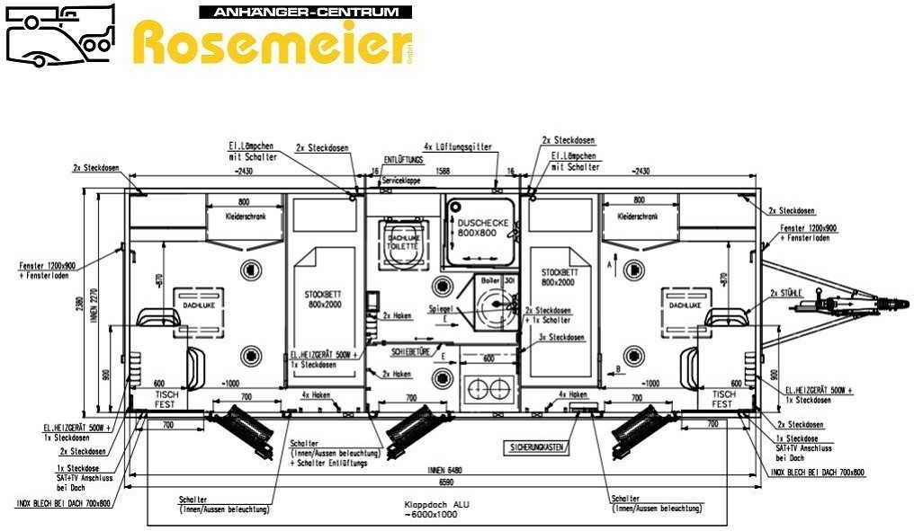 ROSEMEIER VE MOBI 6602-SP2-2 Individual Mannschaftswagen - Construction container, Trailer: picture 2 ROSEMEIER VE MOBI 6602-SP2-2 Individual Mannschaftswagen - Construction container, Trailer: picture 2