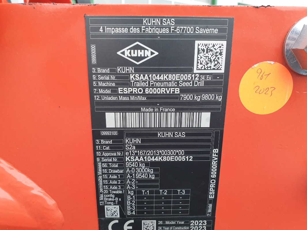 Kuhn ESPRO6000 - Seed drill: picture 3 Kuhn ESPRO6000 - Seed drill: picture 3