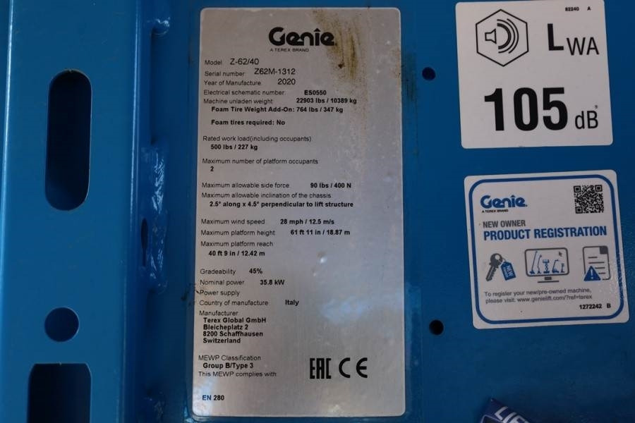 Genie Z62/40 Diesel, 4x4 Drive, 20.9 m Working Height, 1 - Articulated boom: picture 5 Genie Z62/40 Diesel, 4x4 Drive, 20.9 m Working Height, 1 - Articulated boom: picture 5