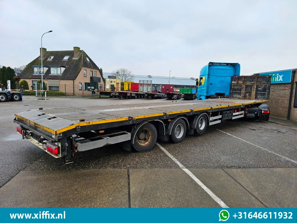 Dropside/ Flatbed semi-trailer ES-GE 3-ass. Vlakke uitschuifbare Mega oplegger / Naloop gestuurd: picture 10