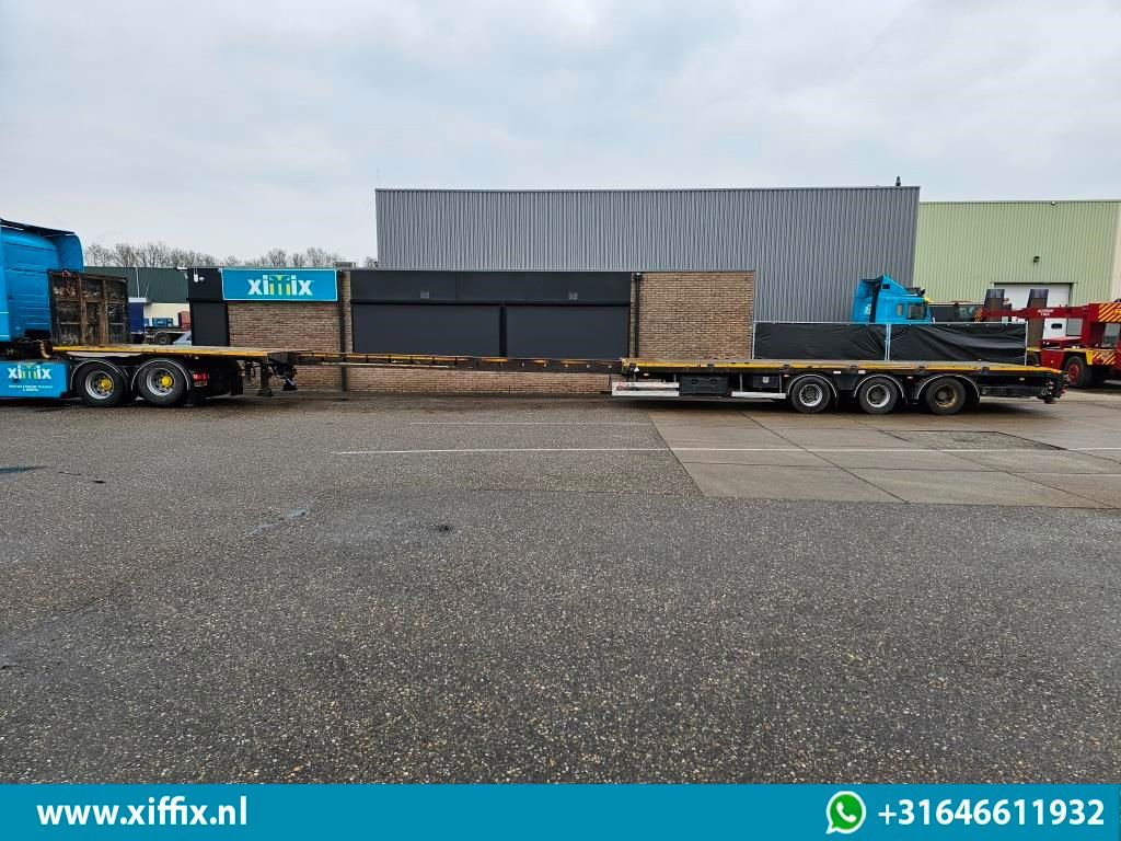 Dropside/ Flatbed semi-trailer ES-GE 3-ass. Vlakke uitschuifbare Mega oplegger / Naloop gestuurd: picture 12