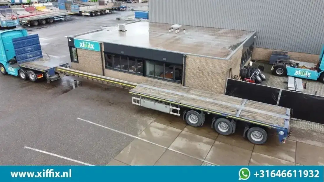 Goldhofer 3-ass. Vlakke uitschuifbare oplegger / 3x gestuurd - Dropside/ Flatbed semi-trailer: picture 1 Goldhofer 3-ass. Vlakke uitschuifbare oplegger / 3x gestuurd - Dropside/ Flatbed semi-trailer: picture 1