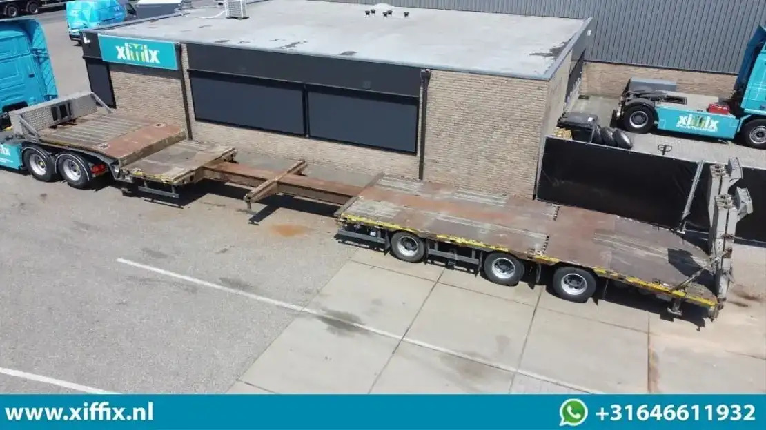 Meusburger 3-ass. Uitschuifbare semi dieplader met Alu. kleppen / Naloop gestuur - Low loader semi-trailer: picture 1 Meusburger 3-ass. Uitschuifbare semi dieplader met Alu. kleppen / Naloop gestuur - Low loader semi-trailer: picture 1
