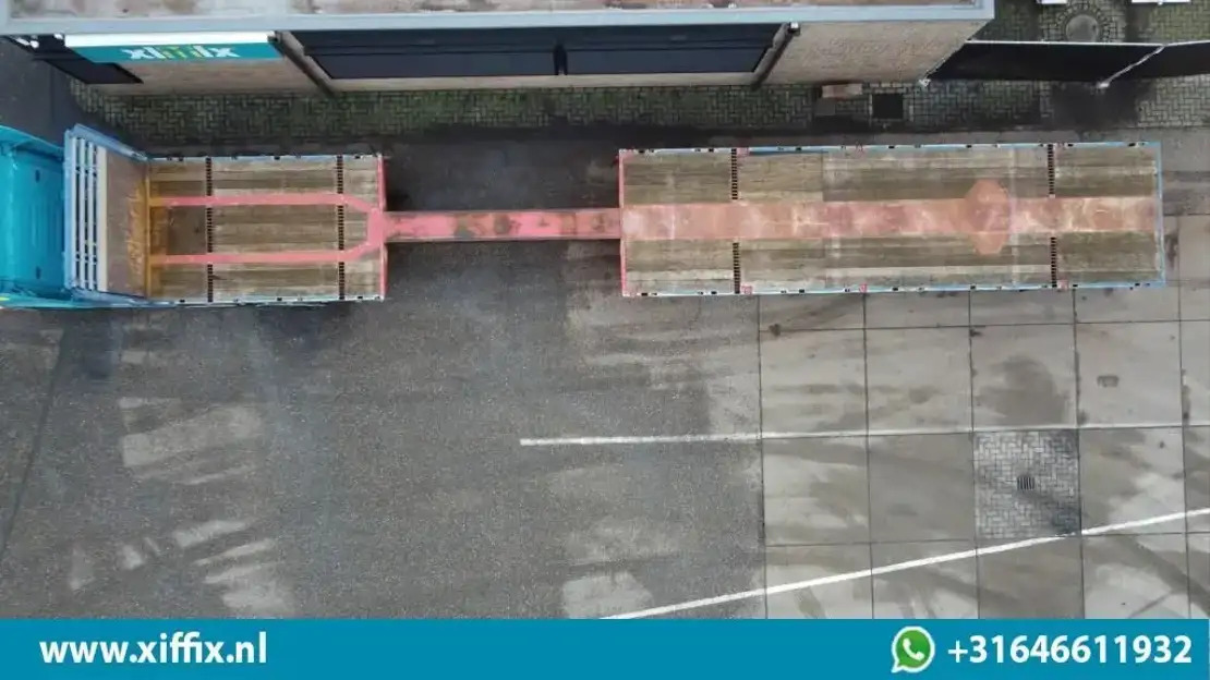 Meusburger 3-ass. Vlakke uitschuifbare oplegger / Naloop gestuurd / 14139 - Dropside/ Flatbed semi-trailer: picture 2 Meusburger 3-ass. Vlakke uitschuifbare oplegger / Naloop gestuurd / 14139 - Dropside/ Flatbed semi-trailer: picture 2