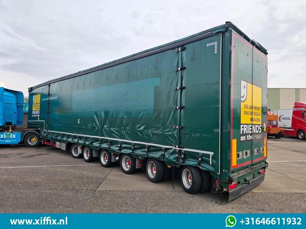 Low loader semi-trailer Meusburger 6-ass. Semi dieplader met elektrische huifopbouw / 3x naloop gestuurd: picture 12