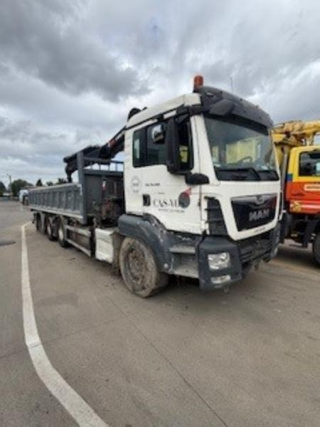 MAN TGS 35.460 BL - HIAB X-HIDUO 228 E-3 (DAMAGED) - Tipper, Crane truck: picture 2 MAN TGS 35.460 BL - HIAB X-HIDUO 228 E-3 (DAMAGED) - Tipper, Crane truck: picture 2