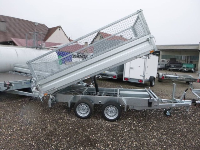Humbaur 3-Seitenkipper HTK 3500.31 Alu, mit Laubgitteraufsatz - Tipper trailer: picture 2 Humbaur 3-Seitenkipper HTK 3500.31 Alu, mit Laubgitteraufsatz - Tipper trailer: picture 2