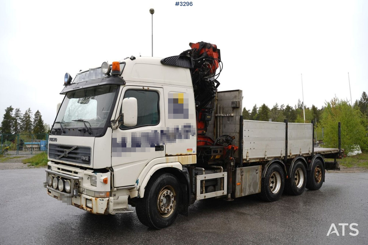 Crane Truck Volvo FM12-39 8X4*4 (SEE VIDEO) - Crane truck, Dropside/ Flatbed truck: picture 1 Crane Truck Volvo FM12-39 8X4*4 (SEE VIDEO) - Crane truck, Dropside/ Flatbed truck: picture 1