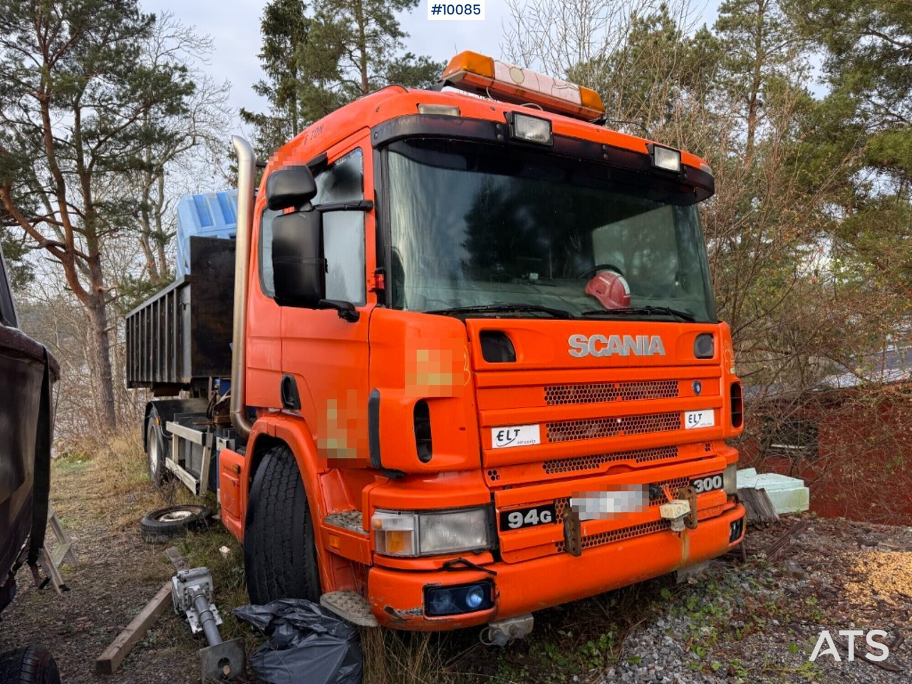 Scania P94G 300 Crane truck with flatbed Rep. object - Hook lift truck, Crane truck: picture 1 Scania P94G 300 Crane truck with flatbed Rep. object - Hook lift truck, Crane truck: picture 1