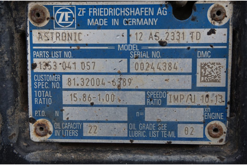 ZF 12AS2331DD+INT3 81.32004-6089 - Gearbox for Truck: picture 5 ZF 12AS2331DD+INT3 81.32004-6089 - Gearbox for Truck: picture 5