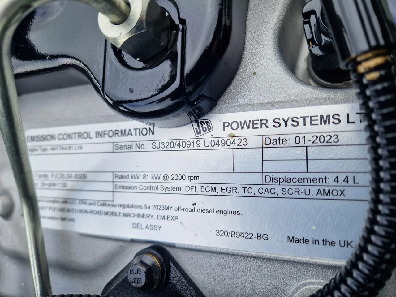 JCB Loadall engine 320/40919 81kw Tier 4 Final - Engine for Construction machinery: picture 2 JCB Loadall engine 320/40919 81kw Tier 4 Final - Engine for Construction machinery: picture 2