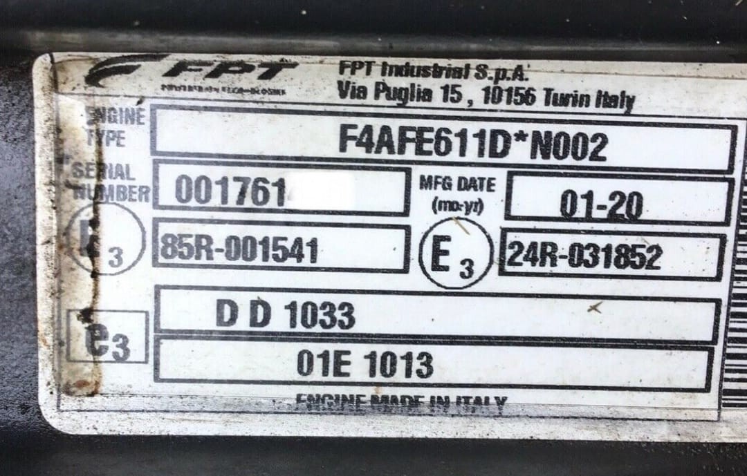 Iveco FPT F4AFE611D Euro 6 - Engine for Agricultural machinery: picture 1 Iveco FPT F4AFE611D Euro 6 - Engine for Agricultural machinery: picture 1