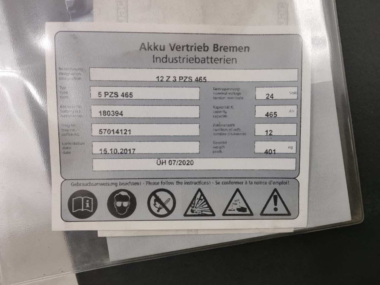 AVB 24V 465Ah - Battery for Material handling equipment: picture 2 AVB 24V 465Ah - Battery for Material handling equipment: picture 2