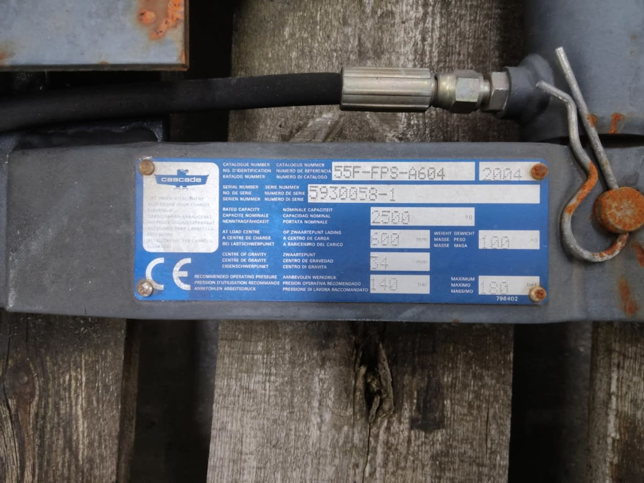 Cascade 55F-FPS-A604 - Attachment for Material handling equipment: picture 2 Cascade 55F-FPS-A604 - Attachment for Material handling equipment: picture 2