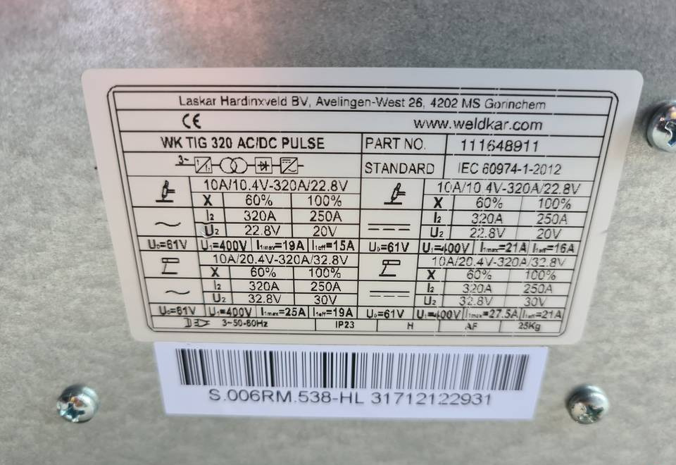 SpawarkaTig WELDKAR WK 320 AC/DC Puls, 320 A - Welding equipment: picture 5 SpawarkaTig WELDKAR WK 320 AC/DC Puls, 320 A - Welding equipment: picture 5