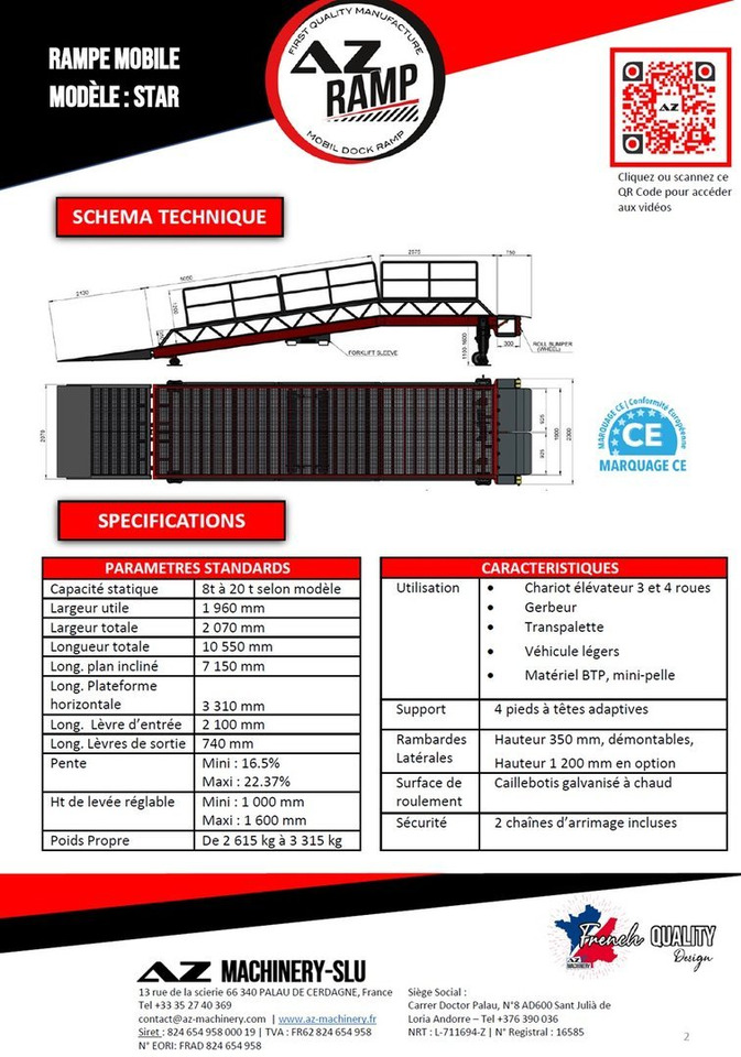 Loading Ramp with with electric tilting bridge - AZ RAMP - STAR- 10T-ZR-E. 10 ton capacity - Loading ramp: picture 2 Loading Ramp with with electric tilting bridge - AZ RAMP - STAR- 10T-ZR-E. 10 ton capacity - Loading ramp: picture 2